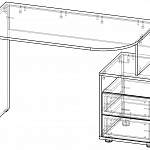 Чертеж Письменный стол КВ-08-1 Акварель BMS
