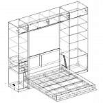 Чертеж Шкаф-кровать с диваном Дана BMS