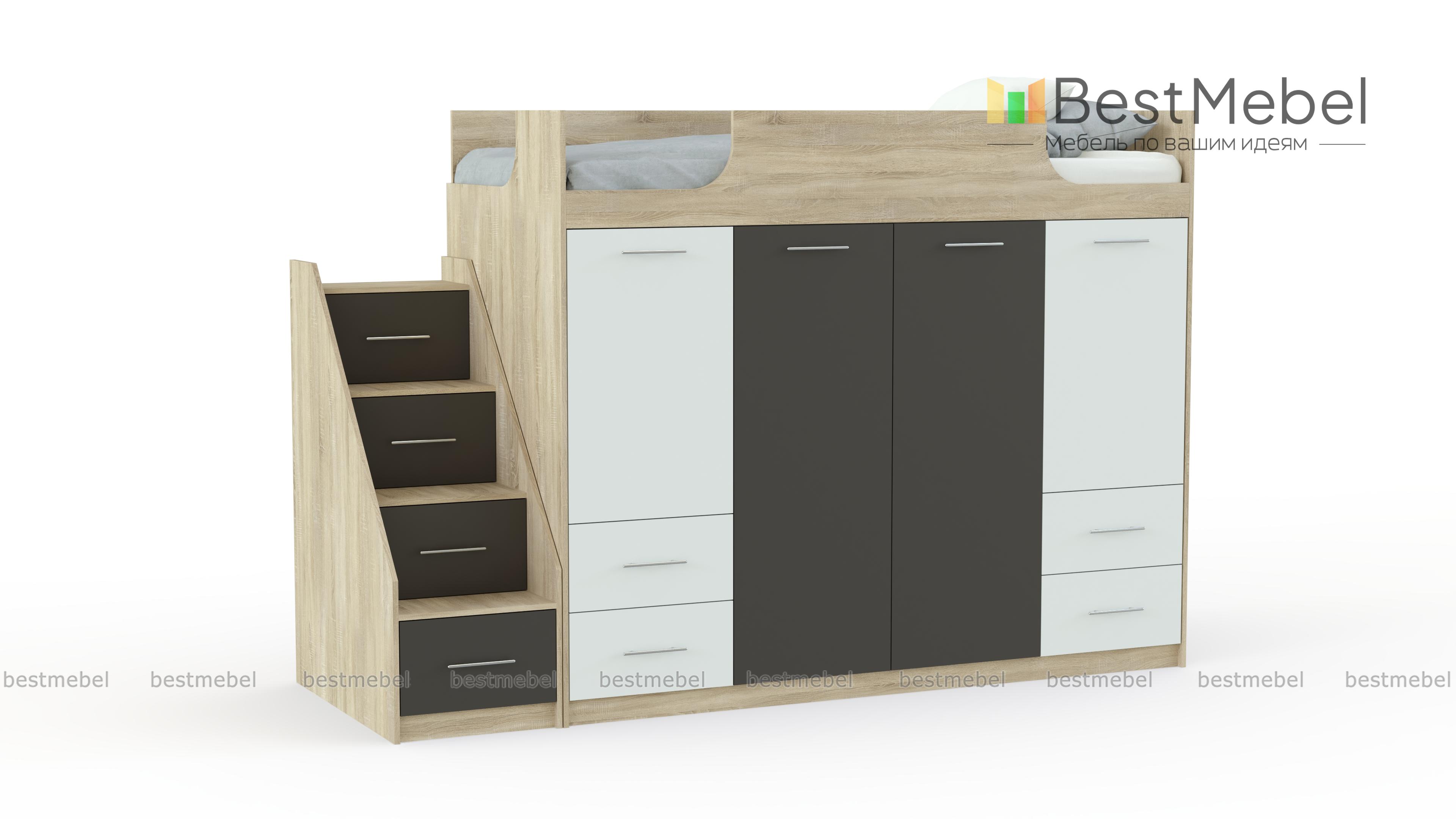 Кровать-чердак Симо 2 BMS - Фото