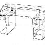 Чертеж Геймерский стол Чесли 2 BMS