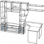Чертеж Стенка с рабочим местом Бри BMS
