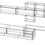 Чертеж Стенка со столом Вивальди BMS