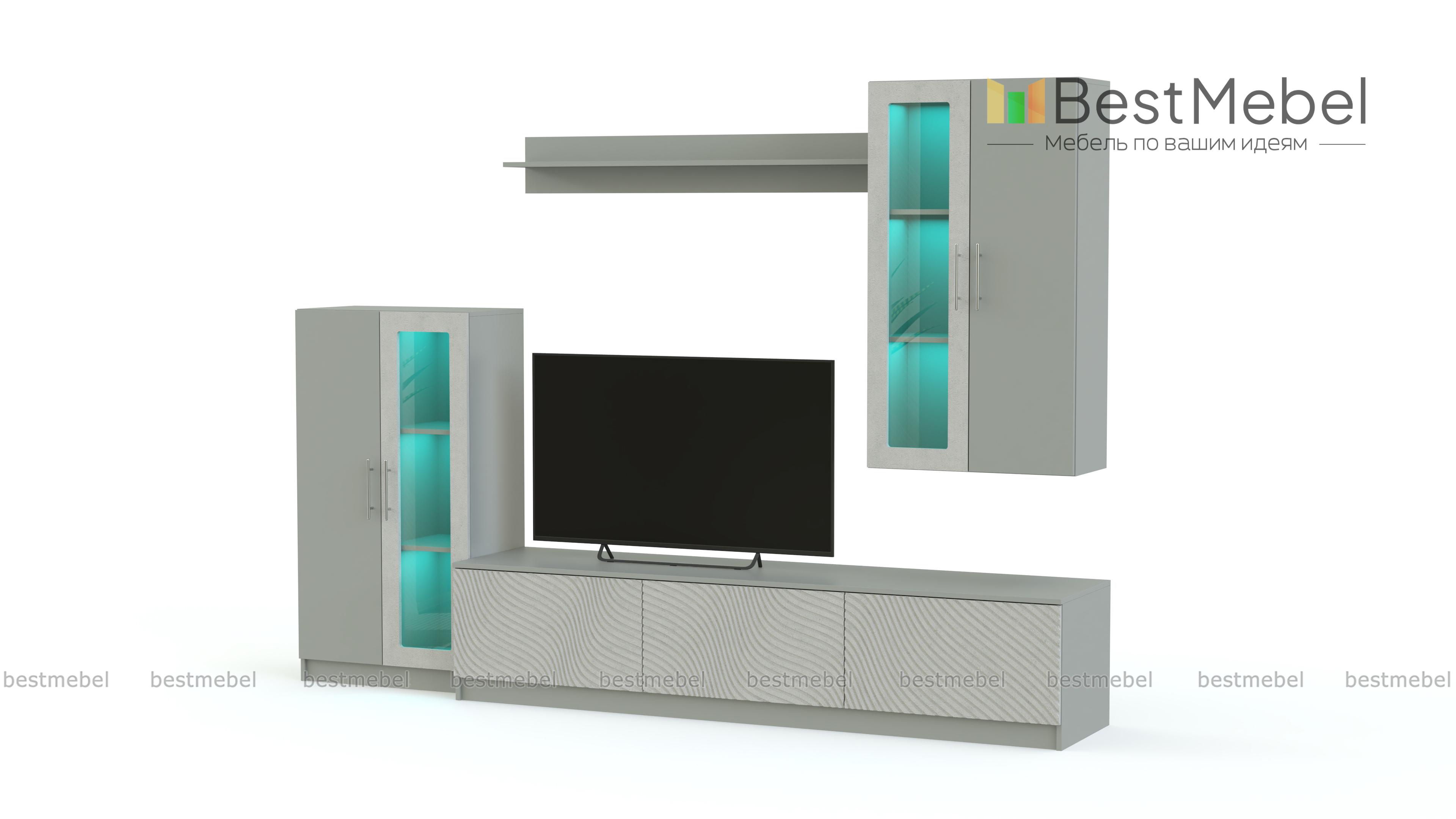 Стенка в гостиную Блеск 34.1-3D BMS - Фото