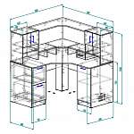 Схема сборки Угловой компьютерный стол Лондон 24 BMS
