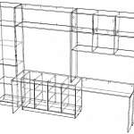 Чертеж Стенка с рабочим местом Адель BMS