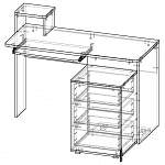 Чертеж Стол компьютерный КСК-2 BMS