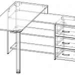 Чертеж Письменный стол Роберт-21 BMS