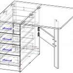 Чертеж Раскладной стол-тумба Прайс BMS