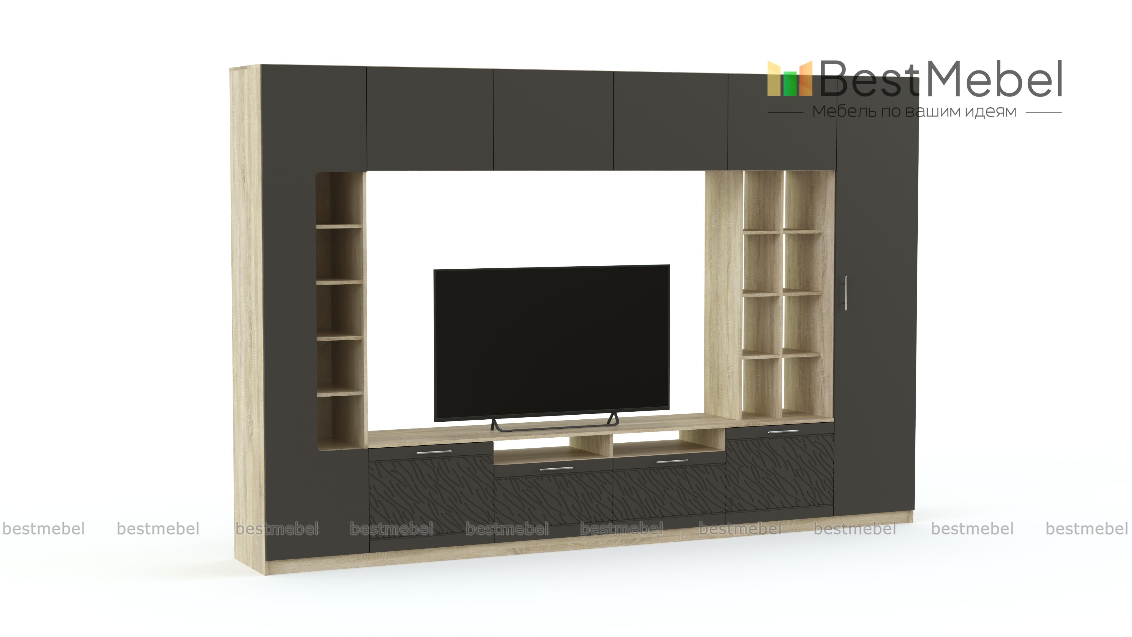 Стенка-горка Вельвет 4 Глянец BMS - Фото