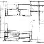 Чертеж Стенка для гостиной Дакар BMS
